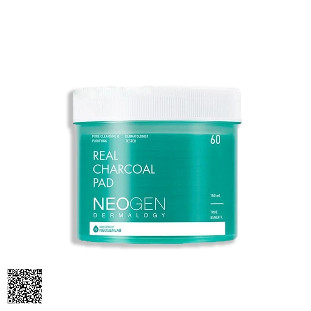 Toner Pad Neogen Dermalogy Real Charcoal Pad Than Tre Kiềm Dầu Giảm Mụn 60 miếng từ Hàn Quốc