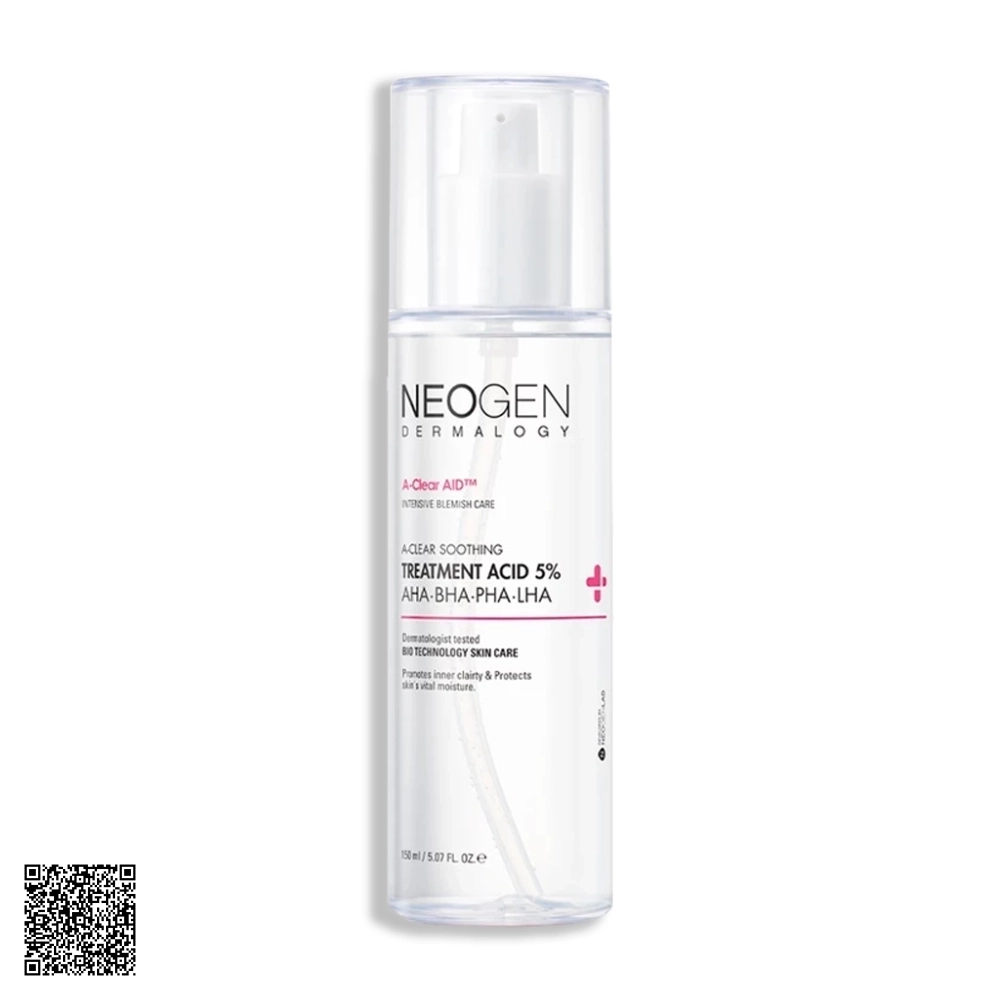 Toner Neogen Dermalogy Treatment Acid Toner Tẩy Tế Bào Chết 5% PHA - AHA - LHA - BHA Dưỡng Sáng Ngừa Mụn 150ml từ Hàn Quốc