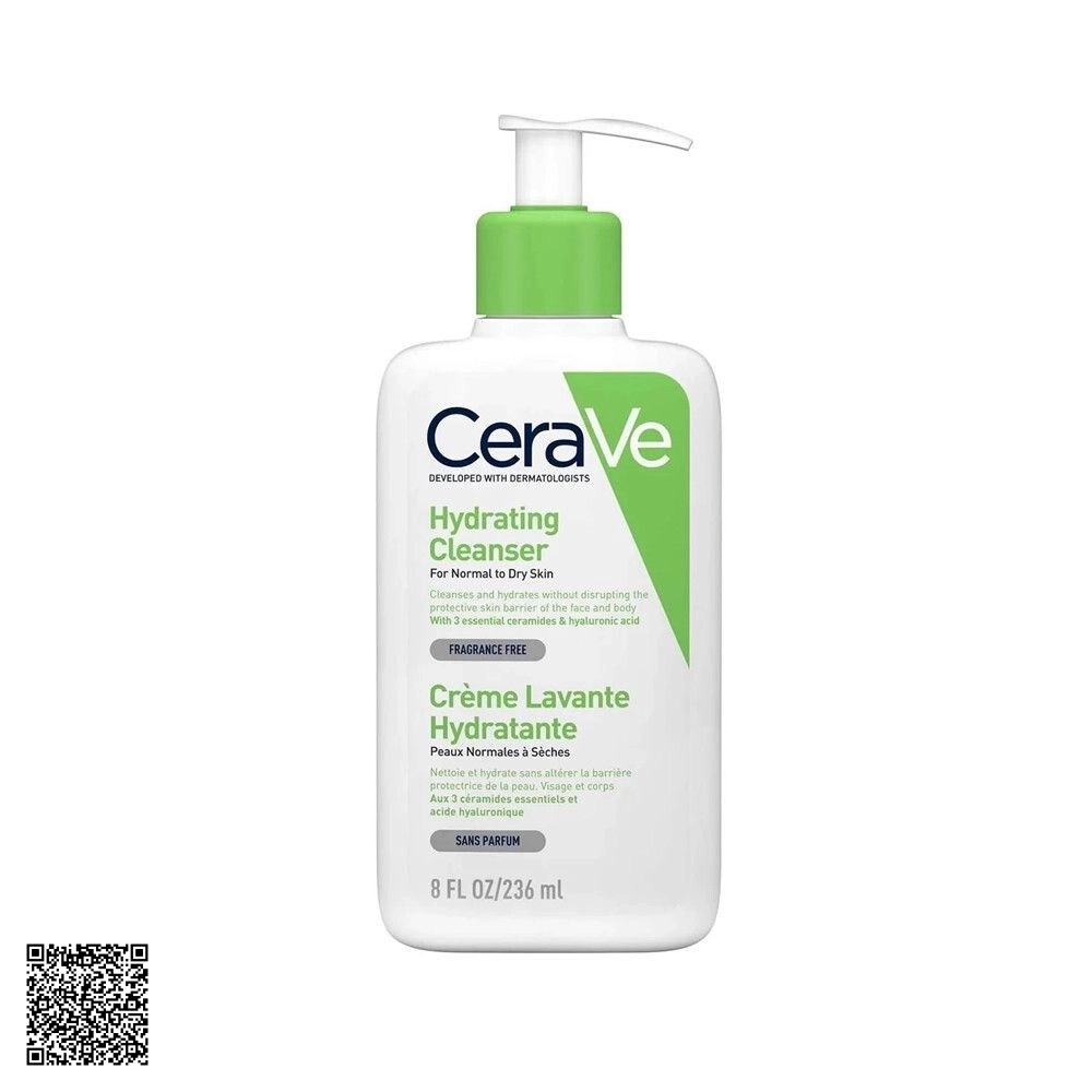 Sữa Rửa Mặt CeraVe Hydrating Cleanser Giúp Làm Sạch Sâu Dành Cho Da Thường Và Da Khô 236ml Từ Hoa Kỳ