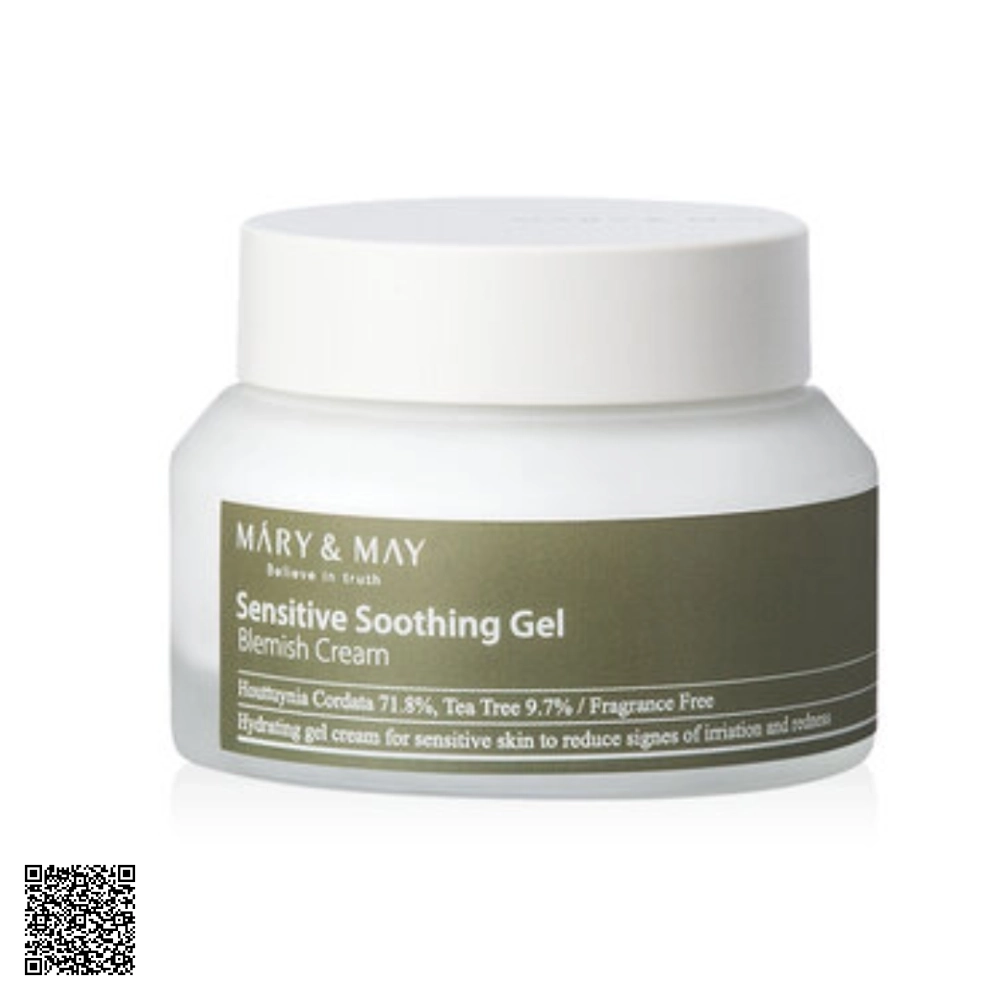 Kem Dưỡng Dịu Da, Cải Thiện Dầu Thừa Mary&May Sensitive Soothing Gel Cream 70g Hàn Quốc