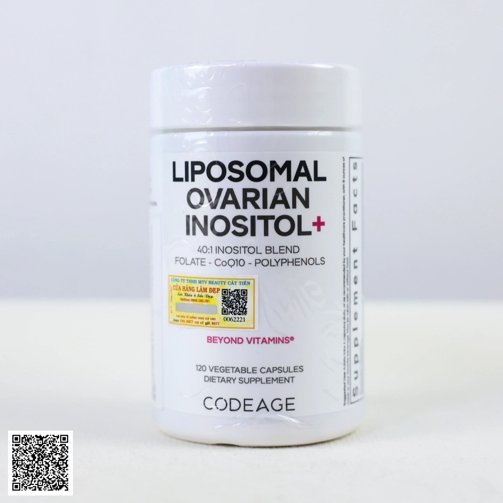 Thực Phẩm CodeAge Liposomal Ovarian Inositol Bổ Sung Nội Tiết Cho Phụ Nữ Từ Mỹ Lọ 30 Viên