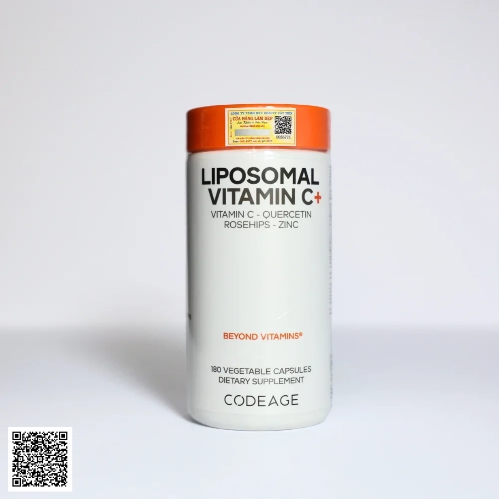Thực Phẩm Chức Năng Codeage Liposomal Vitamin C+ Bảo Vệ Sức Khỏe Từ Mỹ 180 Viên
