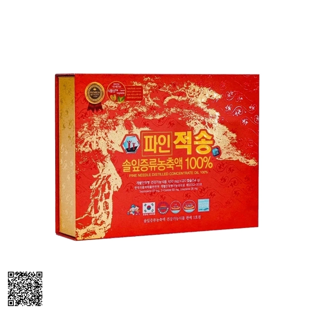 Tinh Dầu Thông Đỏ Red Pine Jeoksong Hàn Quốc Hộp 120 Viên