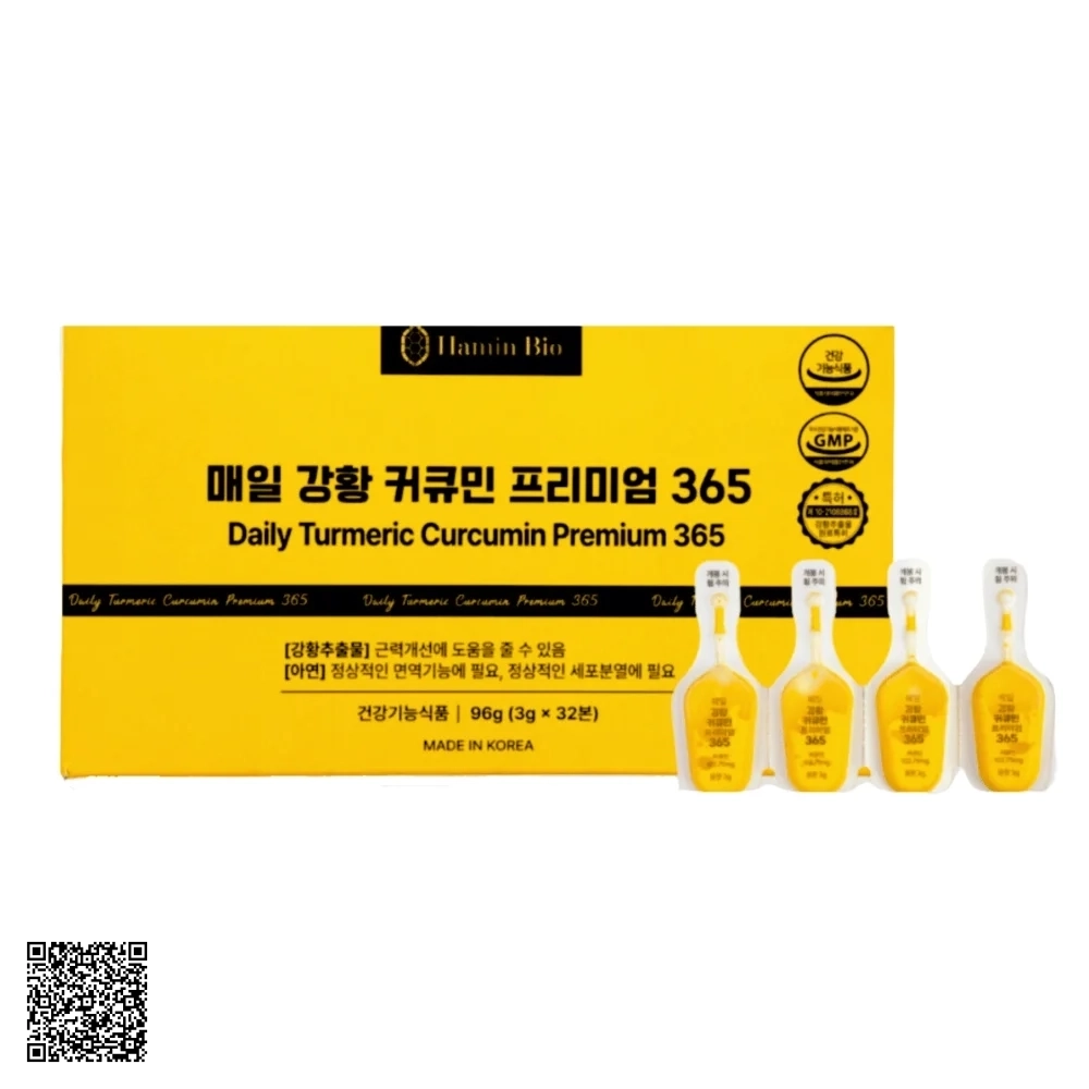 Tinh Nghệ Daily Turmeric Curcumin Premium 365 Hamin Bio Hàn Quốc Hộp 32 Tép