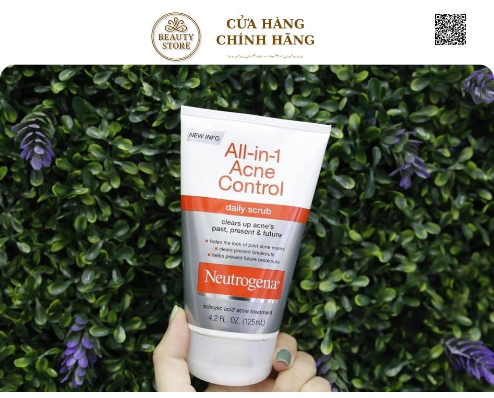 Sữa Rửa Mặt Giảm Mụn Neutrogena All-In-1 Acne Control Daily Scrub