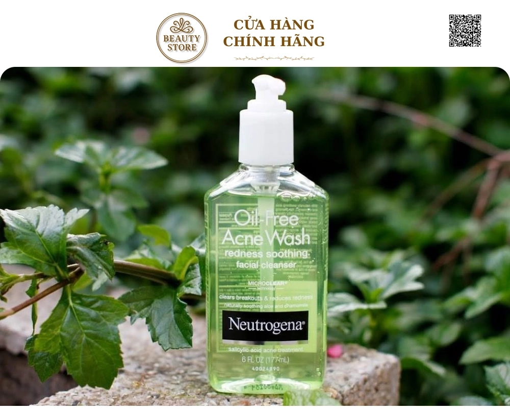 Sữa Rửa Mặt Neutrogena Oil-Free Acne Wash Redness Soothing Facial Cleanser
