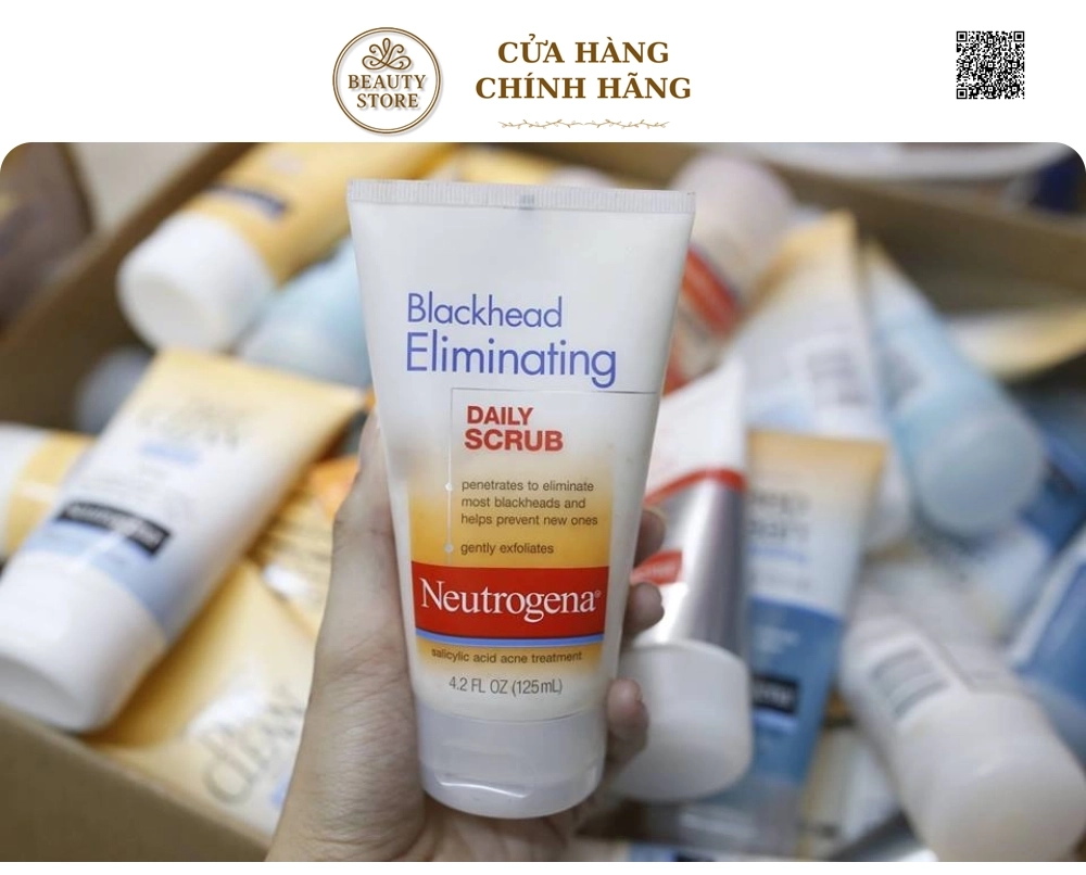 Sữa Rửa Mặt Giảm Mụn Cám, Mụn Đầu Đen Neutrogena Blackhead Eliminating Daily Scrub của Mỹ