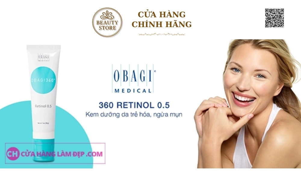 Kem dưỡng da trẻ hóa, ngừa mụn,cân bằng sắc tố da Obagi 360 Retinol 0.5%