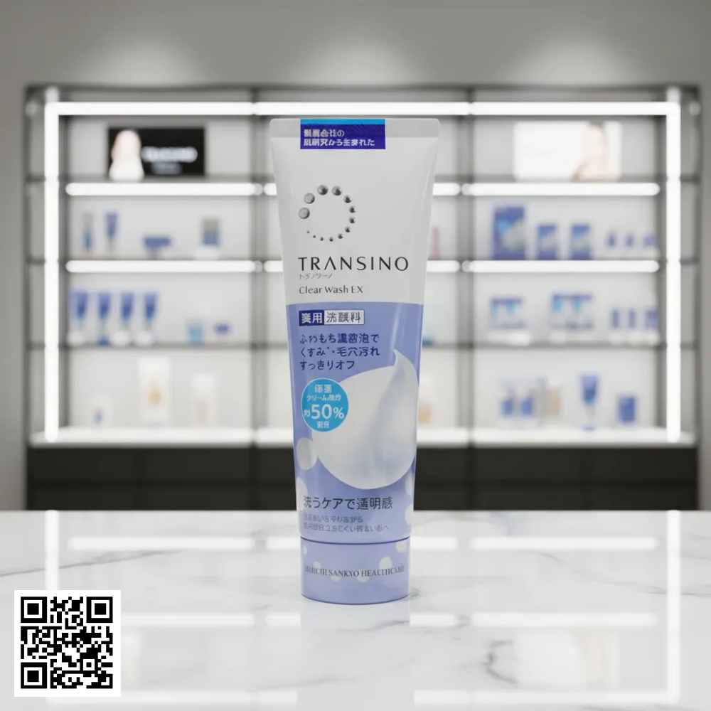 Sữa Rửa Mặt Transino Clear Wash EX Loại Bỏ Bụi Bẩn, Dầu Nhờn, Bã Thừa Từ Nhật Bản 100g