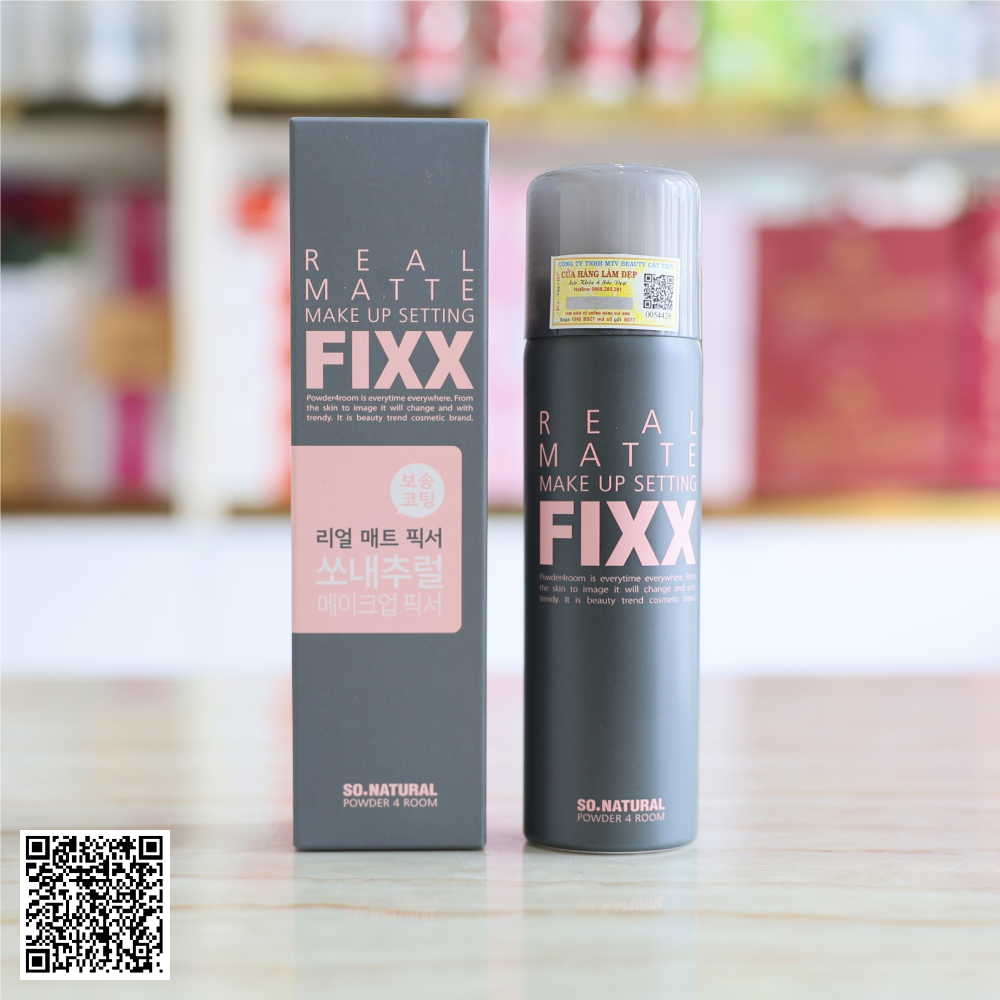 Xịt Dưỡng Nền Kiềm Dầu, Giữ Lớp Trang Điểm So.Natural Real Matte Make Up Setting Fixx Từ Hàn Quốc 75ml