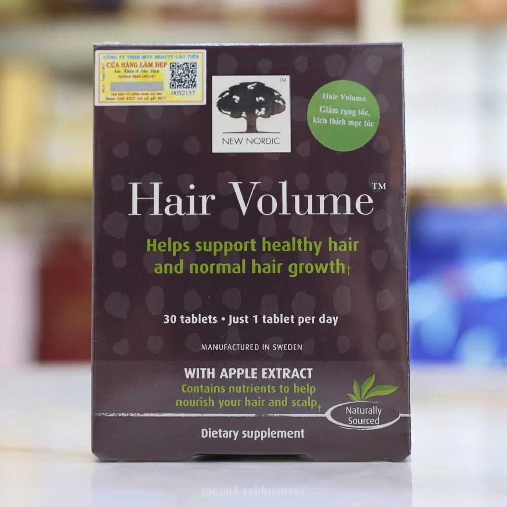 Hair Volume New Nordic – Viên uống kích thích mọc tóc, giảm rụng, dưỡng tóc khỏe | 30 viên 630.000₫