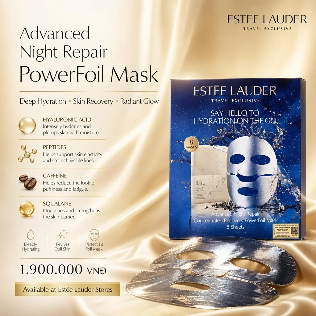 Mặt Nạ Estée Lauder Advanced Night Repair Concentrated Recovery PowerFoil Mask 8 miếng – Dưỡng ẩm, phục hồi da tối ưu