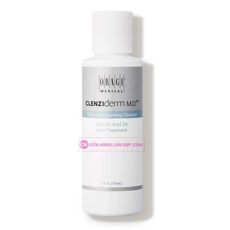 Sữa Rửa Mặt Da Mụn Obagi Cleziderm MD Daily Care Foaming Cleanser 118ml - Làm Sạch Sâu, Kiểm Soát Dầu & Ngăn Ngừa Mụn