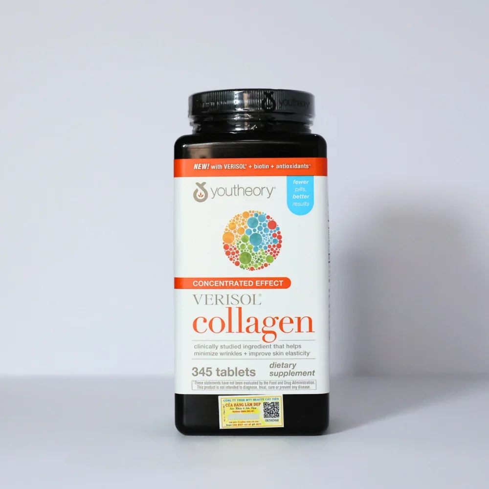 Collagen Youtheory Type 1 2 & 3 – 345 viên | Giảm nếp nhăn, da trắng sáng & hỗ trợ sức khỏe toàn diện