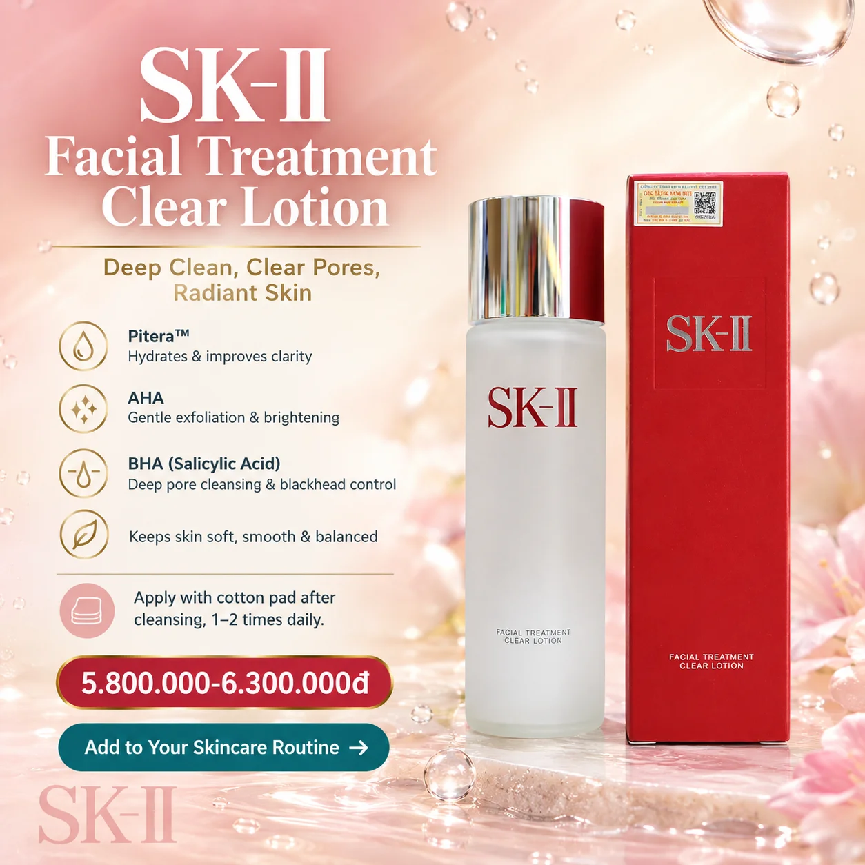 SK-II Facial Treatment Clear Lotion – Nước Hoa Hồng Nhật Bản 230ml | Review, Công Dụng & Hướng Dẫn Sử Dụng