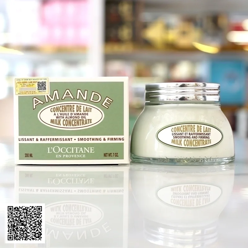 Kem Hạnh Nhân L'Occitane Almond Milk Concentrate 200ml - Dưỡng ẩm sâu & Săn chắc da