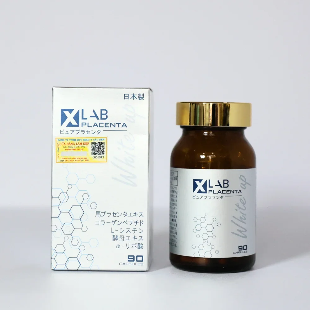 Xlab Placenta Viên Uống Trắng Da Nhật Bản 90 Viên - Dưỡng Trắng Da, Ngừa Lão Hóa, Se Khít Lỗ Chân Lông
