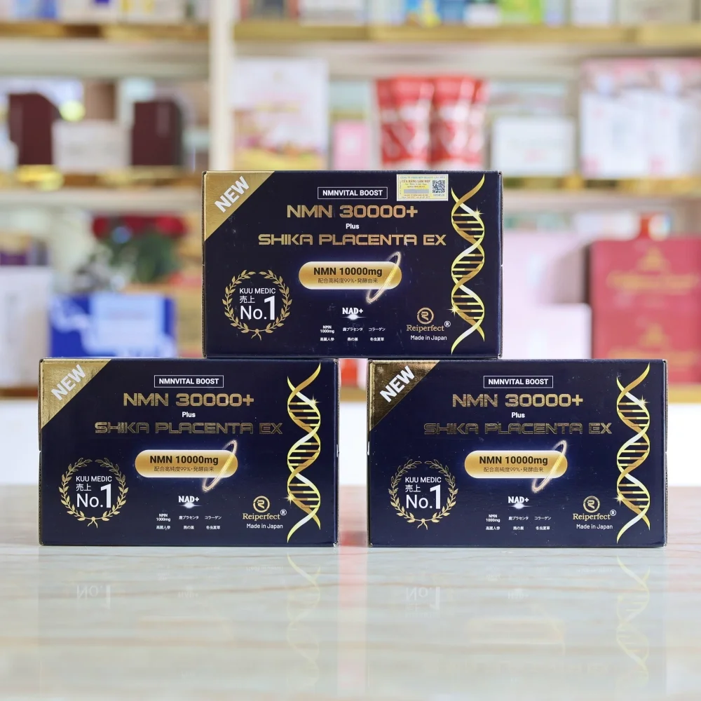 NMN 30000+ Plus Shika Placenta Ex Reiperfect – Nước Uống Trẻ Hóa Tế Bào Nhật Bản 30 chai 50ml