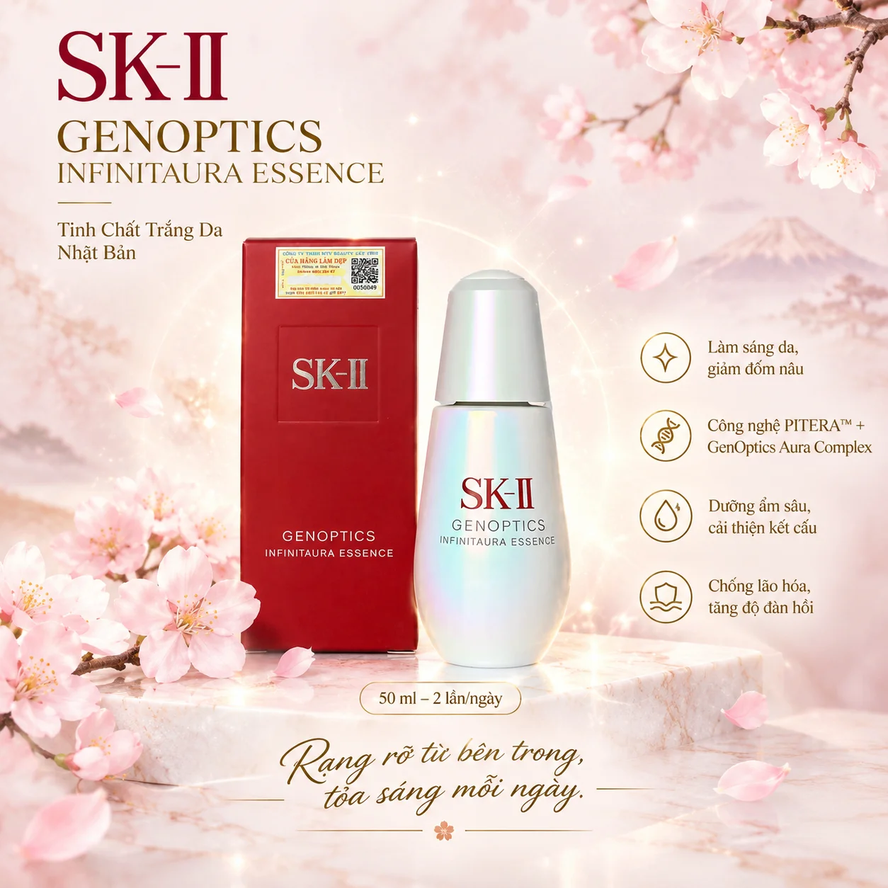 Serum SK-II Genoptics InfinitAura Essence 50ml – Tinh Chất Trắng Da Nhật Bản Hiệu Quả