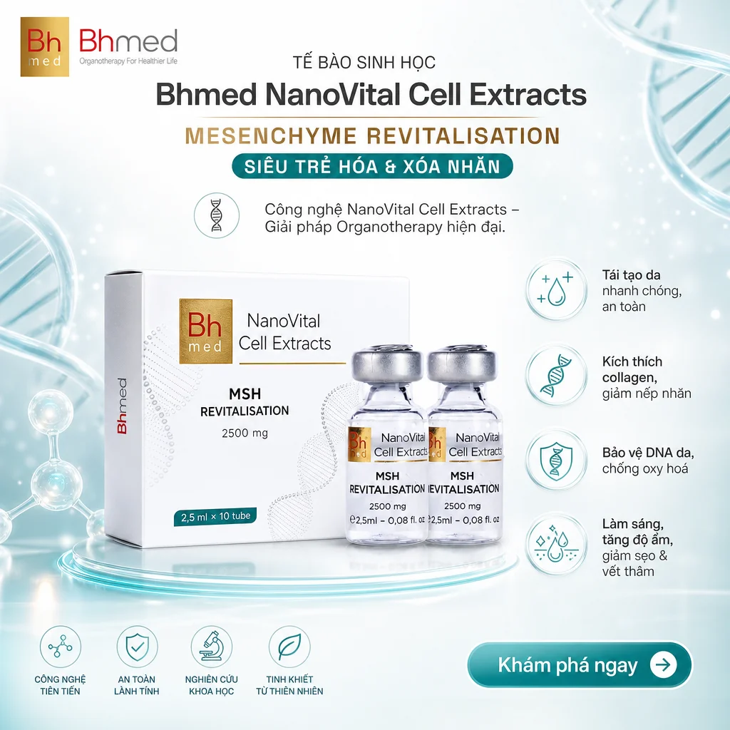Tế Bào Sinh Học Bhmed NanoVital Cell Extracts Mesenchyme Revitalisation – Siêu Trẻ Hóa & Xóa Nhăn Từ Thụy Sĩ