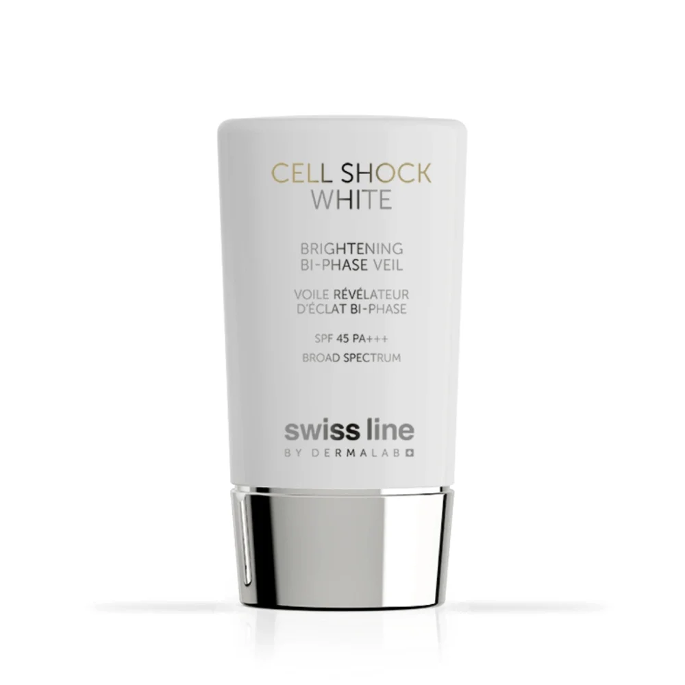 Nhũ Tương Dưỡng Trắng Da Swissline Cell Shock White Brightening Bi-Phase Veil SPF 45 PA+++ 45ml – Review, Công Dụng & Hướng Dẫn