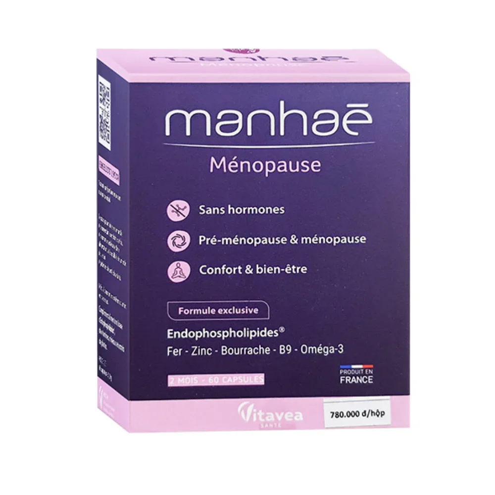 Manhaé Ménopause – Viên Uống Bổ Sung Nội Tiết Tố Nữ Từ Pháp Giảm Triệu Chứng Mãn Kinh