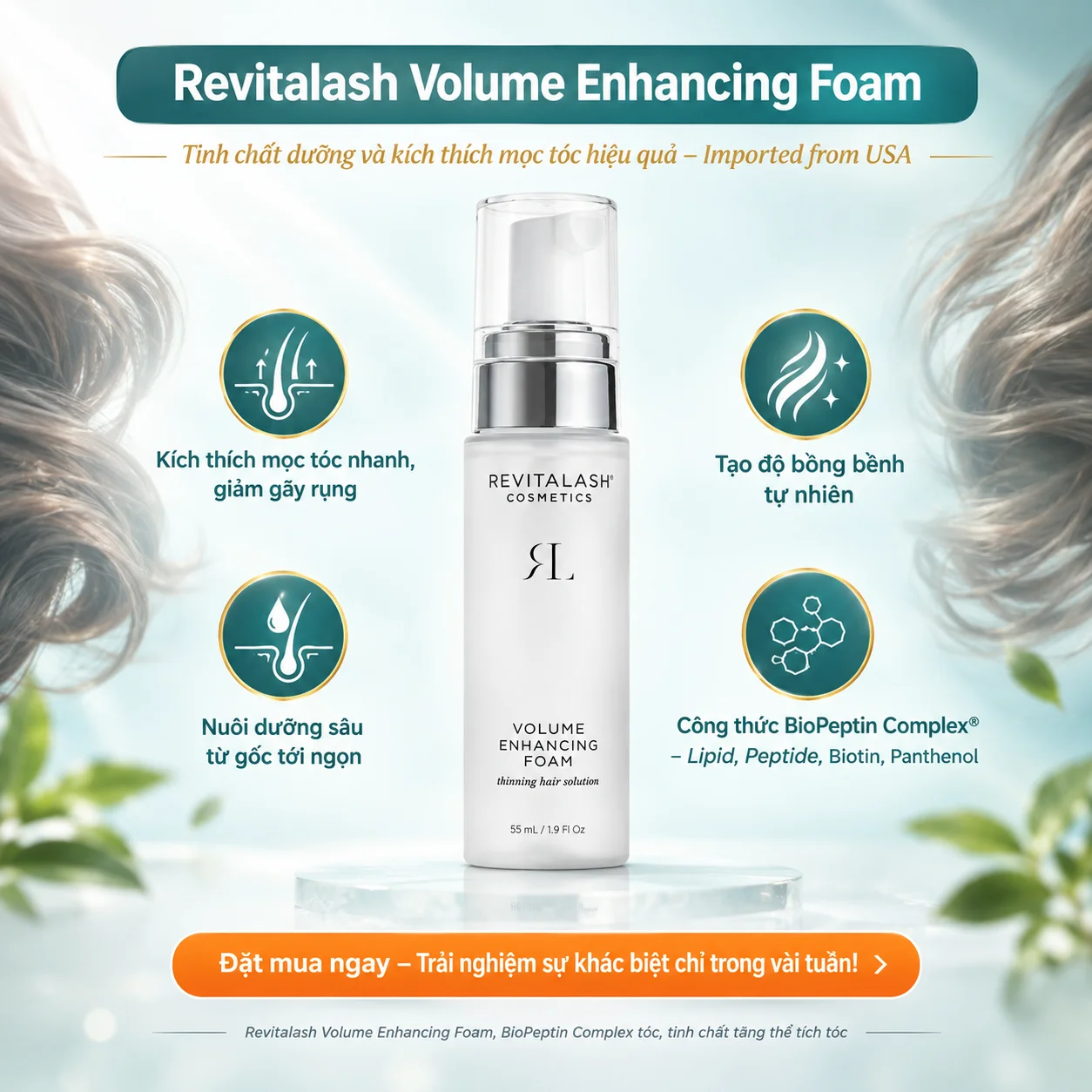 Revitalash Volume Enhancing Foam – Tinh chất dưỡng tóc giúp mọc dày, tăng thể tích 55ml