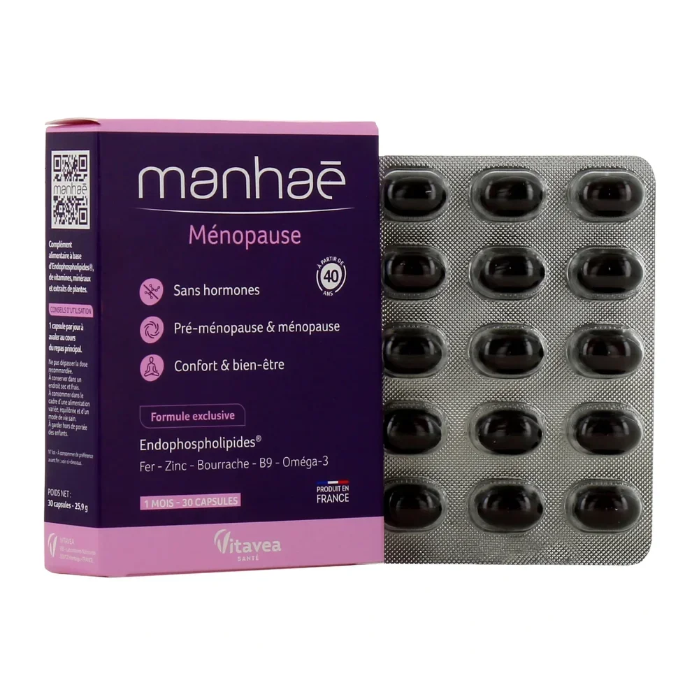 Manhaé Ménopause – Viên Uống Bổ Sung Nội Tiết Tố Nữ Từ Pháp | Giảm Bốc Hỏa & Cân Bằng Hormone